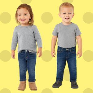 George Toddler Boys/Girls Blue Denim Jeans Size 3T Adjustable Waist Straight Leg